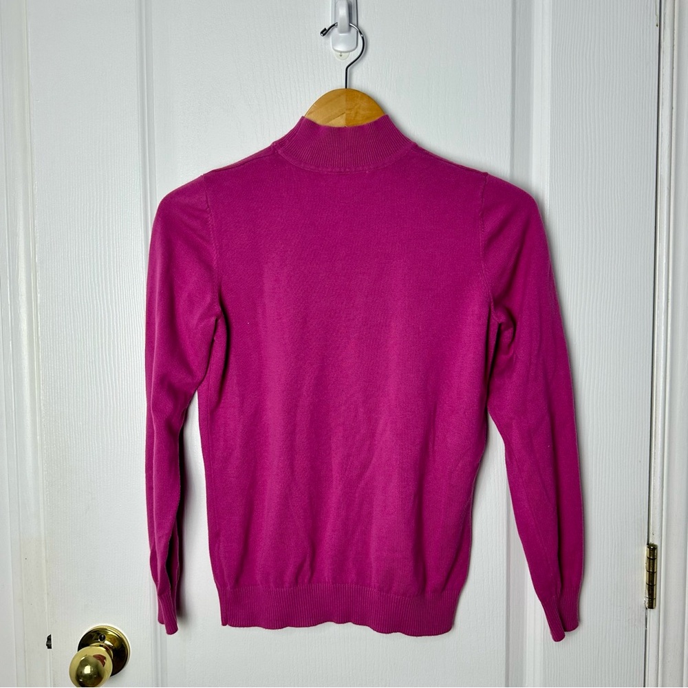 Northern Reflections Pink Turtleneck Sweater Small Cotton Knit #219 - Picture 2 of 4